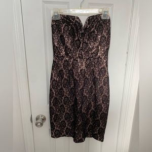 Gold Dress with Black Lace